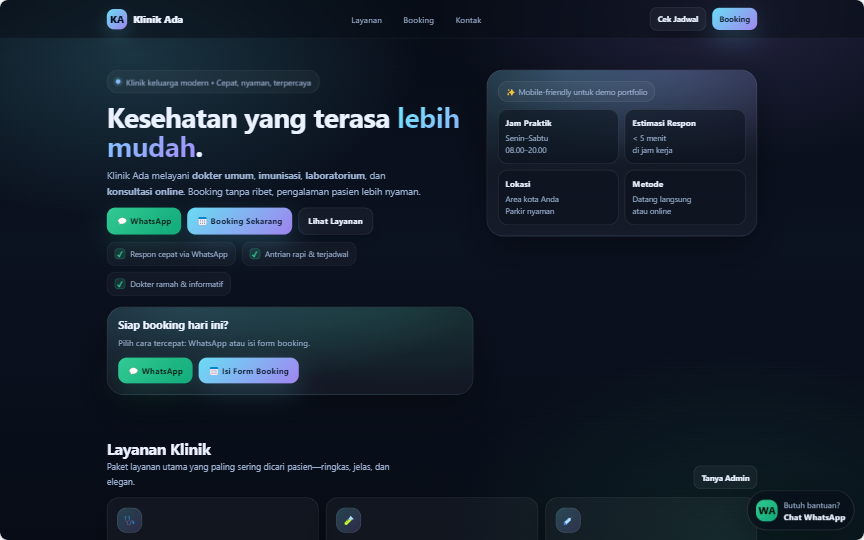 Portofolio Landing Page Klinik